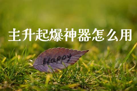 主升起爆神器怎么用_https://m.jnlaobingbanjia.com_理财规划_第1张