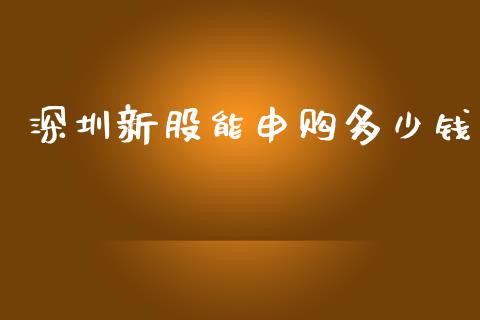 深圳新股能申购多少钱_https://m.jnlaobingbanjia.com_股市新闻_第1张
