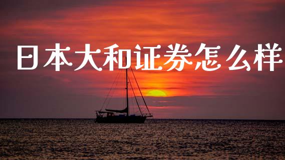 日本大和证券怎么样_https://m.jnlaobingbanjia.com_全球市场_第1张