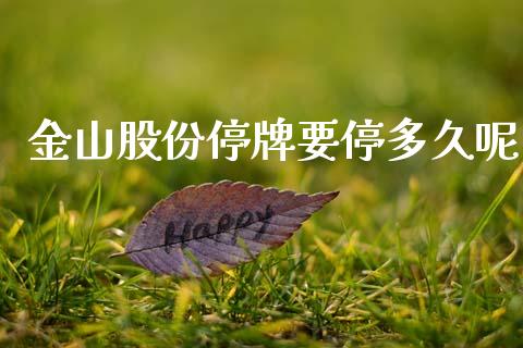 金山股份停牌要停多久呢_https://m.jnlaobingbanjia.com_金融监管_第1张