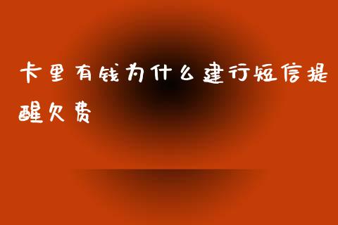 卡里有钱为什么建行短信提醒欠费_https://m.jnlaobingbanjia.com_金融监管_第1张