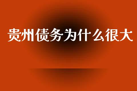 贵州债务为什么很大_https://m.jnlaobingbanjia.com_股市新闻_第1张
