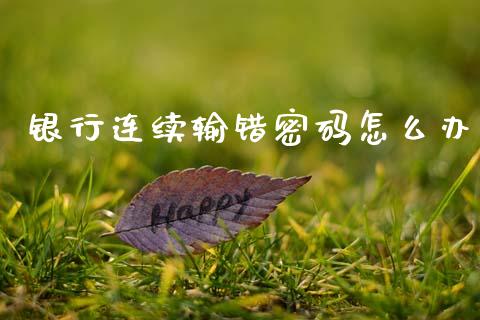 银行连续输错密码怎么办_https://m.jnlaobingbanjia.com_理财规划_第1张