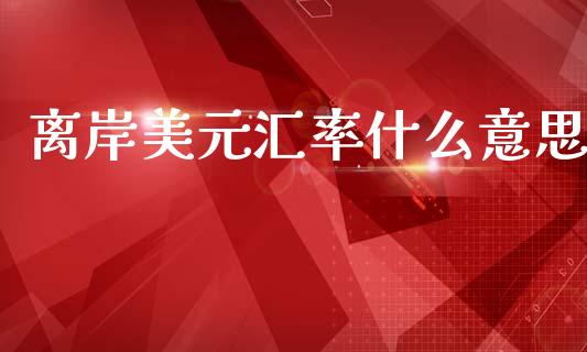 离岸美元汇率什么意思_https://m.jnlaobingbanjia.com_金融监管_第1张