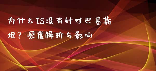 为什么IS没有针对巴基斯坦？深度解析与影响_https://m.jnlaobingbanjia.com_基金市场_第1张