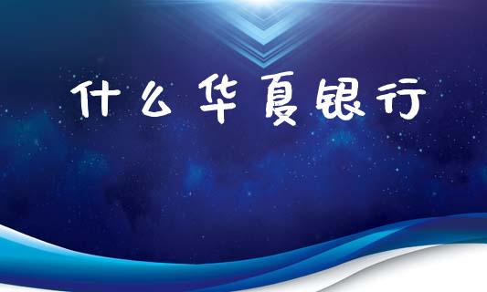 什么华夏银行_https://m.jnlaobingbanjia.com_理财规划_第1张