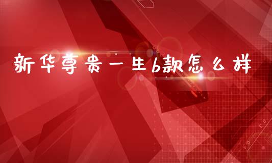 新华尊贵一生b款怎么样_https://m.jnlaobingbanjia.com_全球市场_第1张
