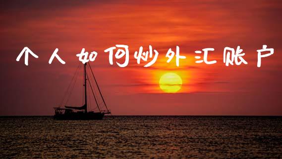 个人如何炒外汇账户_https://m.jnlaobingbanjia.com_基金市场_第1张