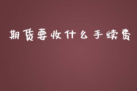 期货要收什么手续费_https://m.jnlaobingbanjia.com_理财规划_第1张