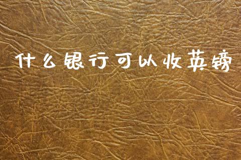 什么银行可以收英镑_https://m.jnlaobingbanjia.com_金融监管_第1张