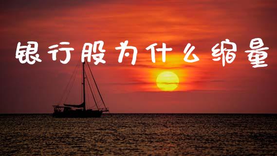 银行股为什么缩量_https://m.jnlaobingbanjia.com_理财规划_第1张