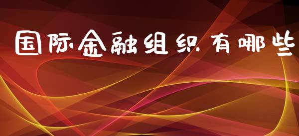 国际金融组织有哪些_https://m.jnlaobingbanjia.com_股市新闻_第1张