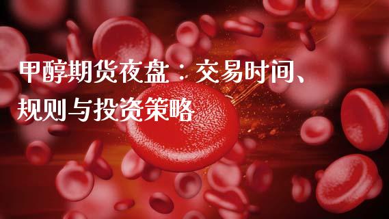 甲醇期货夜盘：交易时间、规则与投资策略_https://m.jnlaobingbanjia.com_理财规划_第1张