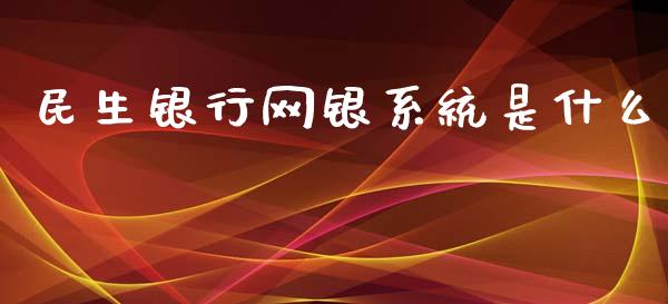 民生银行网银系统是什么_https://m.jnlaobingbanjia.com_理财规划_第1张