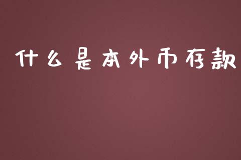 什么是本外币存款_https://m.jnlaobingbanjia.com_金融监管_第1张