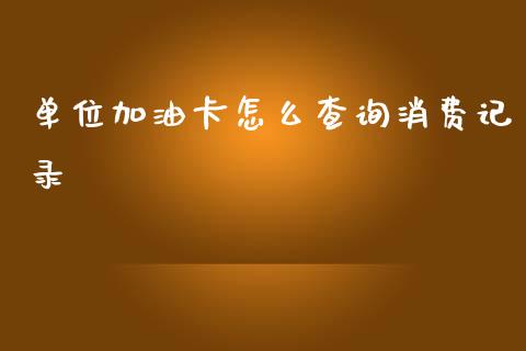 单位加油卡怎么查询消费记录_https://m.jnlaobingbanjia.com_理财规划_第1张