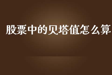 股票中的贝塔值怎么算_https://m.jnlaobingbanjia.com_理财规划_第1张