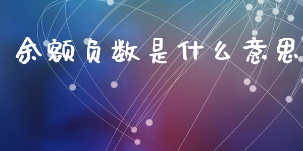余额负数是什么意思_https://m.jnlaobingbanjia.com_理财规划_第1张