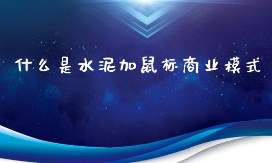 什么是水泥加鼠标商业模式_https://m.jnlaobingbanjia.com_理财规划_第1张