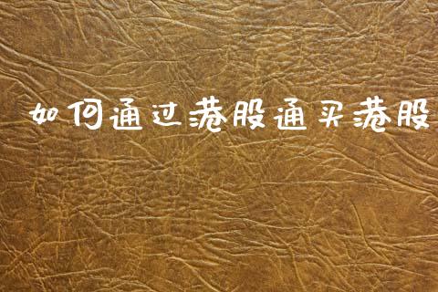 如何通过港股通买港股_https://m.jnlaobingbanjia.com_全球市场_第1张