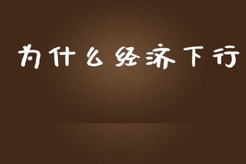 为什么经济下行_https://m.jnlaobingbanjia.com_基金市场_第1张
