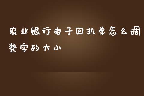 农业银行电子回执单怎么调整字的大小_https://m.jnlaobingbanjia.com_金融监管_第1张