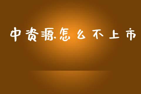 中资源怎么不上市_https://m.jnlaobingbanjia.com_全球市场_第1张