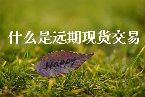 什么是远期现货交易_https://m.jnlaobingbanjia.com_基金市场_第1张