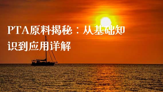 PTA原料揭秘：从基础知识到应用详解_https://m.jnlaobingbanjia.com_金融监管_第1张
