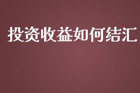 投资收益如何结汇_https://m.jnlaobingbanjia.com_理财规划_第1张