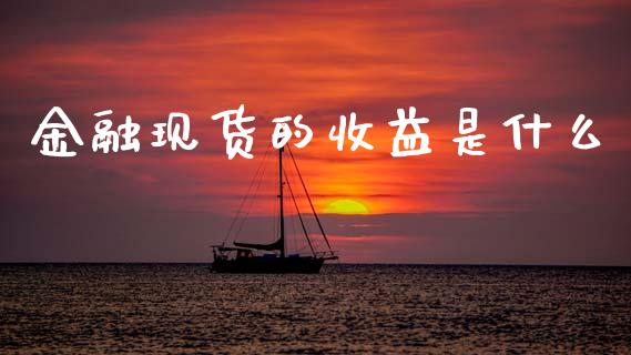金融现货的收益是什么_https://m.jnlaobingbanjia.com_理财规划_第1张