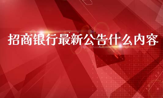 招商银行最新公告什么内容_https://m.jnlaobingbanjia.com_全球市场_第1张