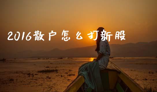 2016散户怎么打新股_https://m.jnlaobingbanjia.com_理财规划_第1张