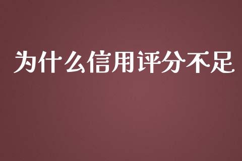 为什么信用评分不足_https://m.jnlaobingbanjia.com_股市新闻_第1张