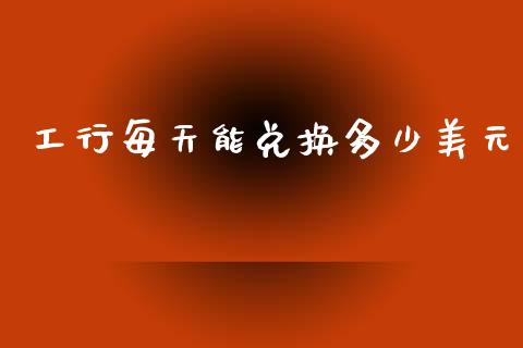 工行每天能兑换多少美元_https://m.jnlaobingbanjia.com_全球市场_第1张