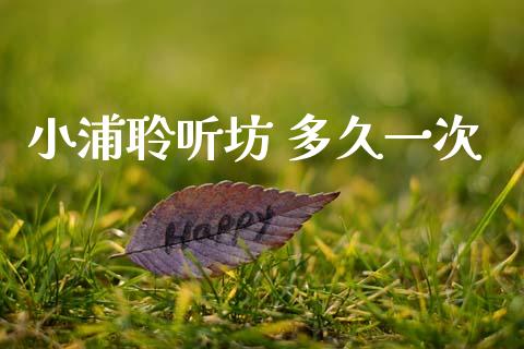 小浦聆听坊 多久一次_https://m.jnlaobingbanjia.com_股市新闻_第1张