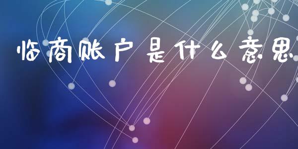 临商账户是什么意思_https://m.jnlaobingbanjia.com_股市新闻_第1张