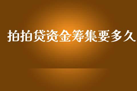 拍拍贷资金筹集要多久_https://m.jnlaobingbanjia.com_股市新闻_第1张