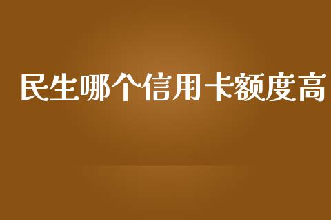 民生哪个信用卡额度高_https://m.jnlaobingbanjia.com_基金市场_第1张