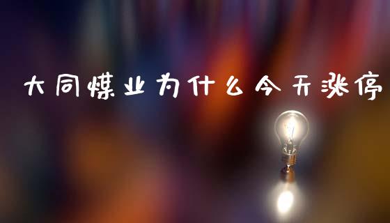 大同煤业为什么今天涨停_https://m.jnlaobingbanjia.com_区块链_第1张