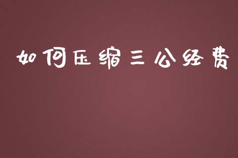如何压缩三公经费_https://m.jnlaobingbanjia.com_股市新闻_第1张