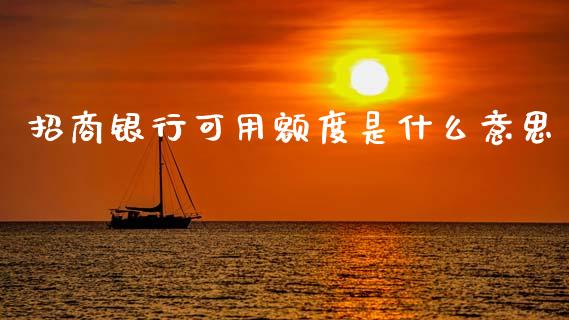 招商银行可用额度是什么意思_https://m.jnlaobingbanjia.com_基金市场_第1张
