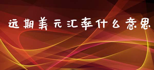远期美元汇率什么意思_https://m.jnlaobingbanjia.com_金融监管_第1张