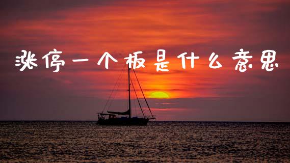 涨停一个板是什么意思_https://m.jnlaobingbanjia.com_理财规划_第1张