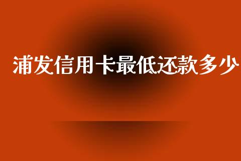 浦发信用卡最低还款多少_https://m.jnlaobingbanjia.com_金融监管_第1张