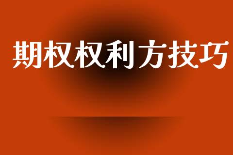 期权权利方技巧_https://m.jnlaobingbanjia.com_全球市场_第1张