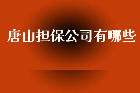 唐山担保公司有哪些_https://m.jnlaobingbanjia.com_基金市场_第1张