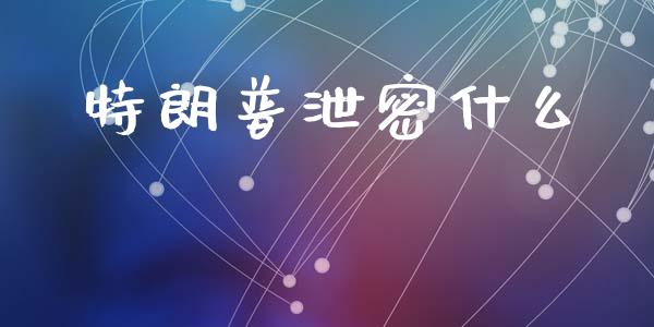 特朗普泄密什么_https://m.jnlaobingbanjia.com_金融监管_第1张