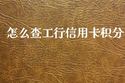 怎么查工行信用卡积分_https://m.jnlaobingbanjia.com_股市新闻_第1张