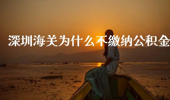 深圳海关为什么不缴纳公积金_https://m.jnlaobingbanjia.com_股市新闻_第1张